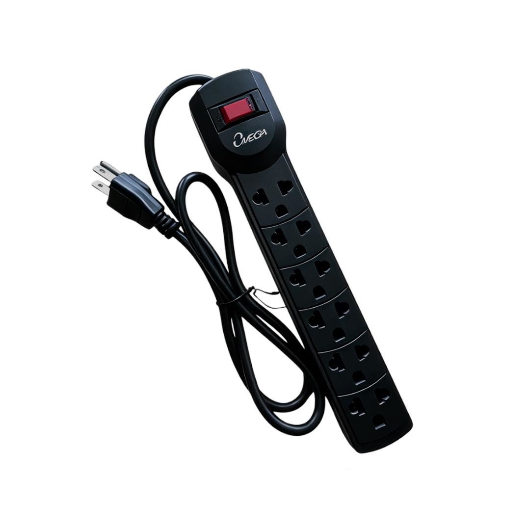 Supresor de picos Omega 6 Tomas 220V 492723BK Negra